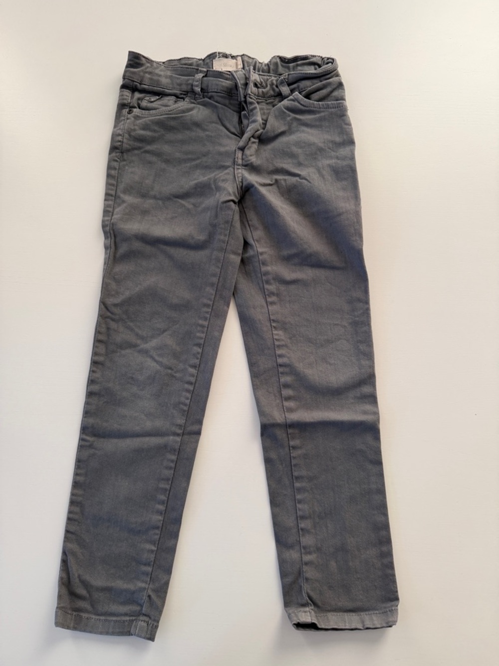 Kids Gray Straight Jeans with Adjustable Waist